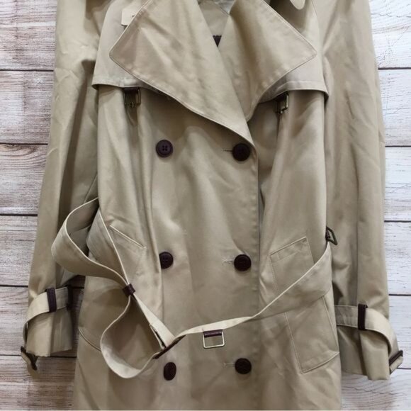 VINTAGE ÉTIENNE AIGNER EQUESTRIAN MAXI TRENCH COAT IN TAN - Picture 7 of 16